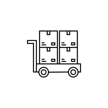 Beyaz arkaplanda kahve çizgisi resimleme simgesi. İşaretler ve semboller ağ, logo, mobil uygulama, UI, UX için kullanılabilir