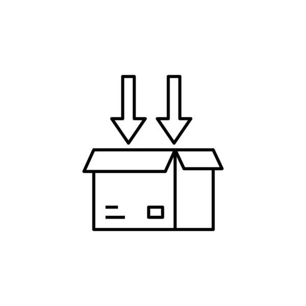 Verpackungslinie Illustration Symbol Auf Weißem Hintergrund Zeichen Und Symbole Können — Stockvektor