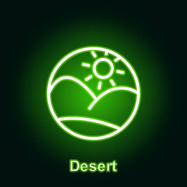 Ramadan Wüste Umreißen Neon Ikone Element Der Illustration Des Ramadan — Stockvektor