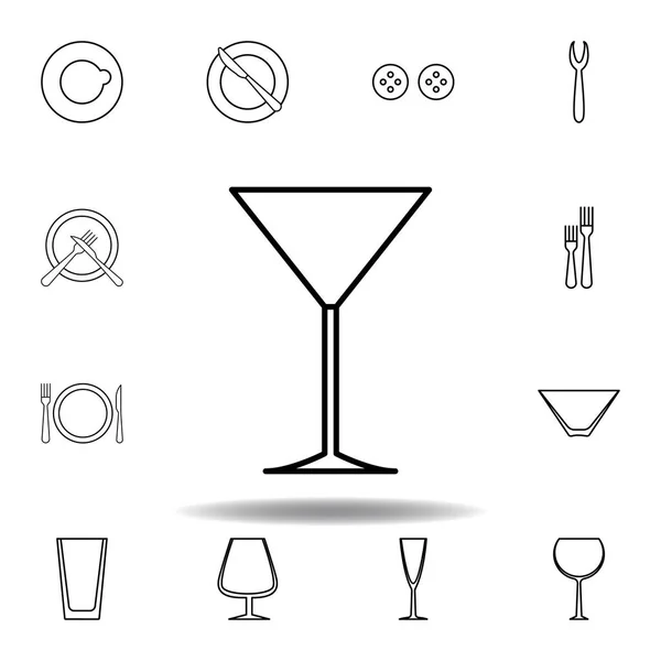Bicchiere Martini Icona Del Galateo Tavolo Set Può Essere Utilizzato — Vettoriale Stock