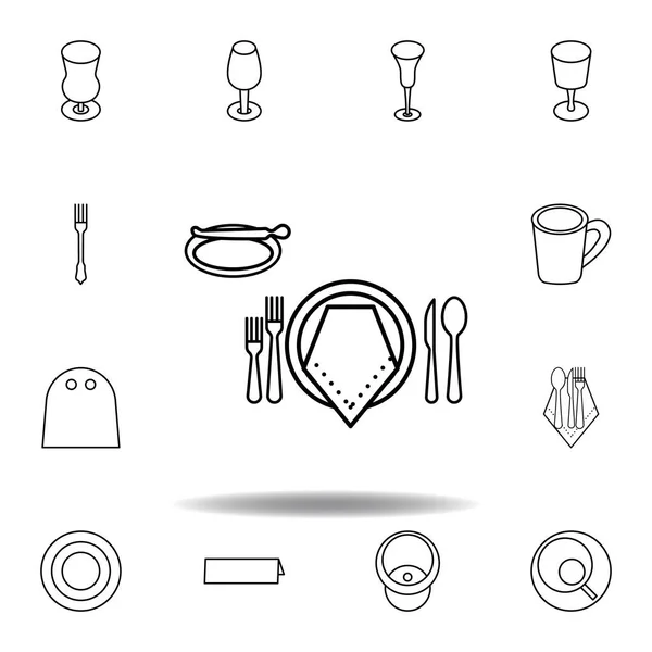 Ícone Jantar Formal Conjunto Pode Ser Usado Para Web Logotipo —  Vetores de Stock