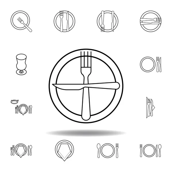 Next Dish Table Etiquette Icon Set Can Used Web Logo — Stock Vector