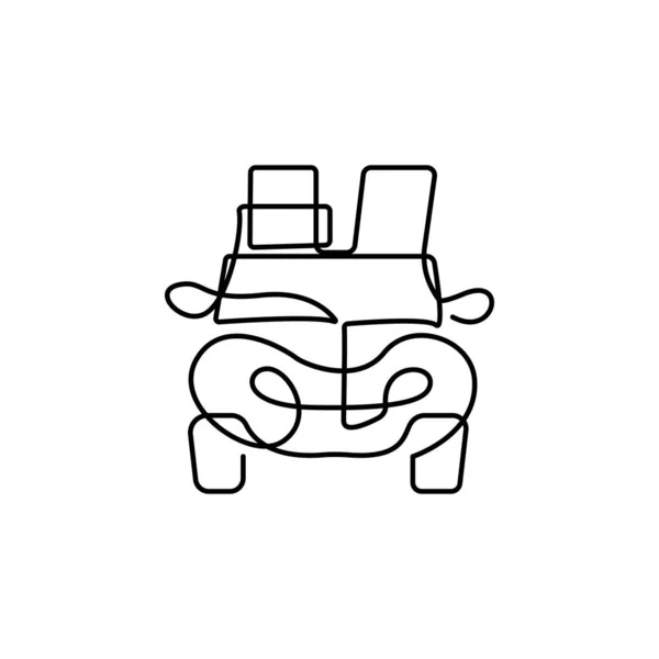 Проезд Автомобиль Одной Линии Значок Белом Фоне Знаки Символы Могут — стоковый вектор