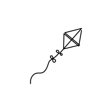 Uçurtma bir çizgi simgesi beyaz arkaplanda. İşaretler ve semboller ağ, logo, mobil uygulama, UI, UX için kullanılabilir