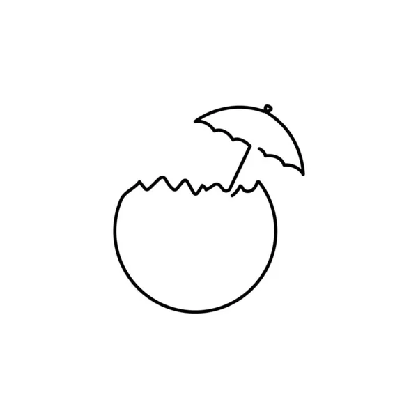 Beyaz Arkaplanda Hindistan Cevizi Bir Çizgi Simgesi Şaretler Semboller Logo — Stok Vektör
