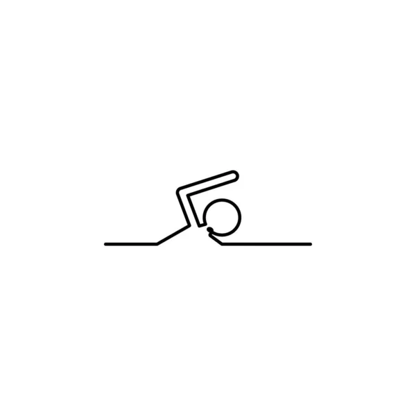 Zwemmen Man Een Lijn Pictogram Witte Achtergrond Tekens Symbolen Kunnen — Stockvector