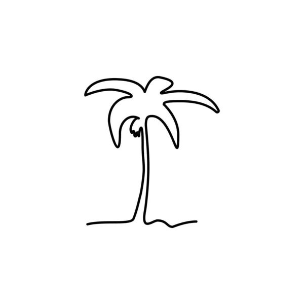 Palmiye Ağacı Beyaz Arkaplanda Bir Çizgi Simgesi Şaretler Semboller Logo — Stok Vektör