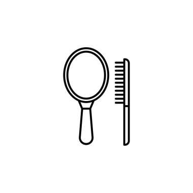 Beyaz arkaplanda ayna çizgisi resimleme simgesi. İşaretler ve semboller ağ, logo, mobil uygulama, UI, UX için kullanılabilir