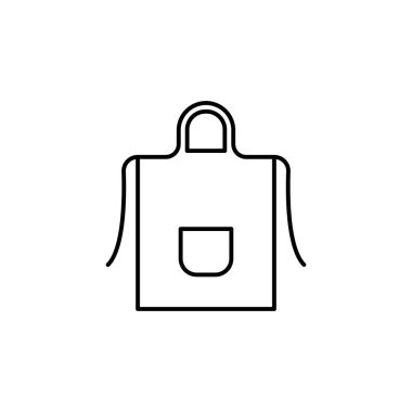 Beyaz arkaplanda önlük çizgisi resimleme simgesi. İşaretler ve semboller ağ, logo, mobil uygulama, UI, UX için kullanılabilir