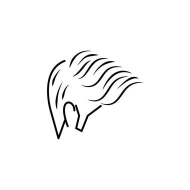 Berber dükkanı, beyaz arka planda saç çizgisi ikonu. İşaretler ve semboller ağ, logo, mobil uygulama, UI, UX için kullanılabilir