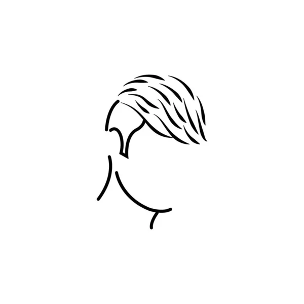 Парикмахерская Иконка Изображением Линии Волос Белом Фоне Знаки Символы Могут — стоковый вектор