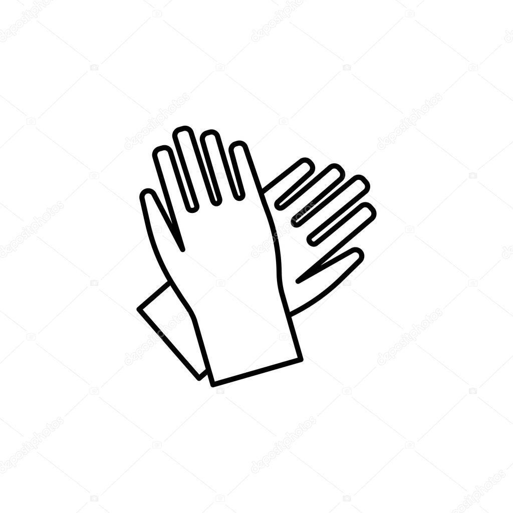 gloves line illustration icon on white background. Signs and symbols can be used for web, logo, mobile app, UI, UX