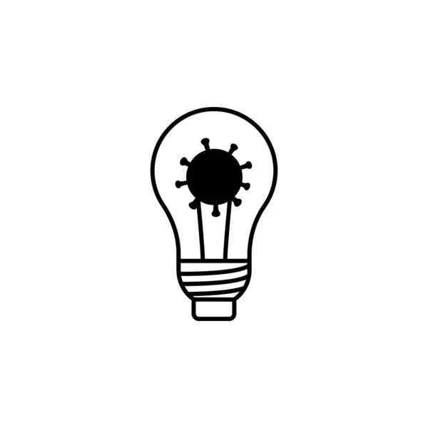 Lampa Koronawirus Ikona Ilustracji Linii Pomysłów Białym Tle Znaki Symbole — Wektor stockowy