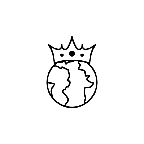 Земля Носить Корону Після Ікони Коронавірусу Білому Тлі Знаки Символи — стоковий вектор