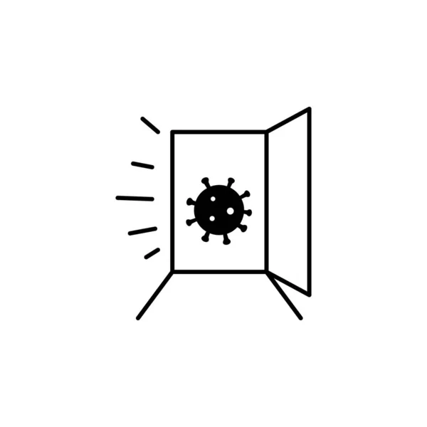 Otevřené Dveře Koronavirová Čára Ilustrační Ikona Bílém Pozadí Značky Symboly — Stockový vektor