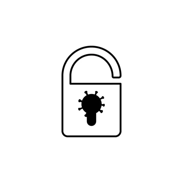 Schloss Coronavirus Zeile Illustration Symbol Auf Weißem Hintergrund Zeichen Und — Stockvektor