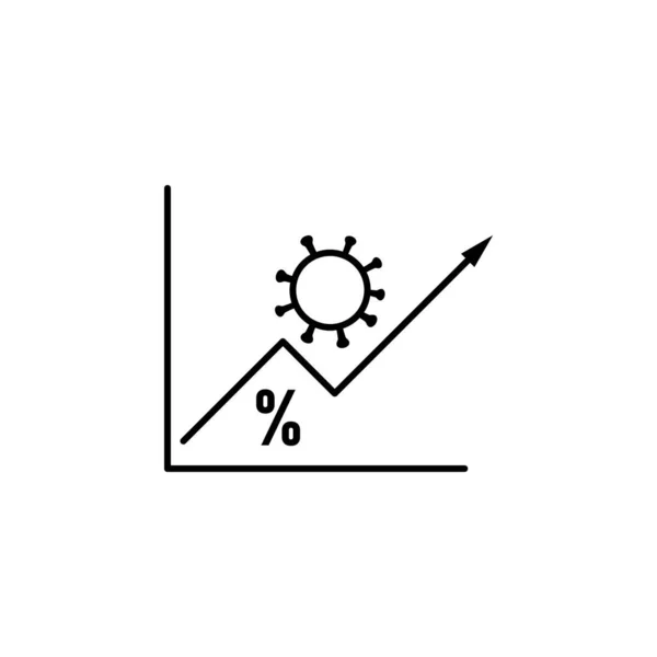 Coronavirus Finanzzeile Illustration Symbol Auf Weißem Hintergrund Zeichen Und Symbole — Stockvektor