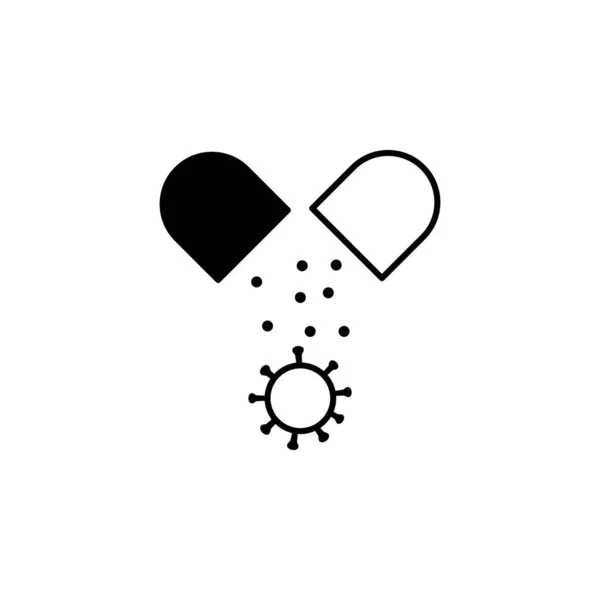 Medizin Bremse Coronavirus Linie Illustration Symbol Auf Weißem Hintergrund Zeichen — Stockvektor