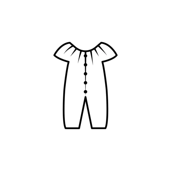 Baby Dívka Oblečení Čára Ilustrace Ikona Bílém Pozadí Značky Symboly — Stockový vektor