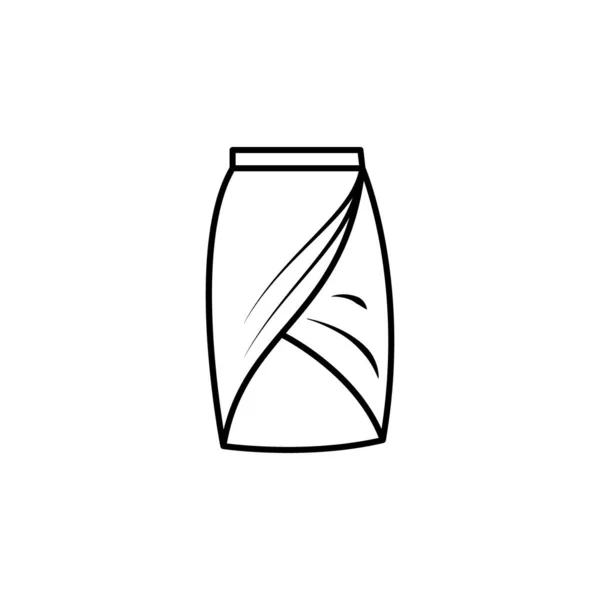 Ikona Linii Spódnicy Ilustracji Białym Tle Znaki Symbole Mogą Być — Wektor stockowy