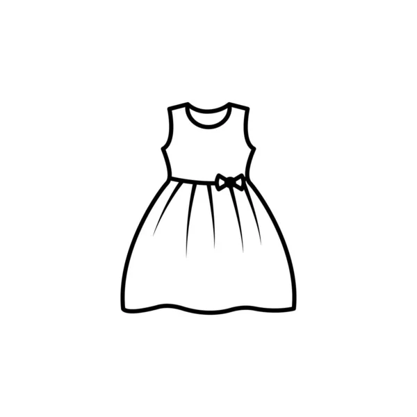 Mädchen Kleiderlinie Illustration Symbol Auf Weißem Hintergrund Zeichen Und Symbole — Stockvektor