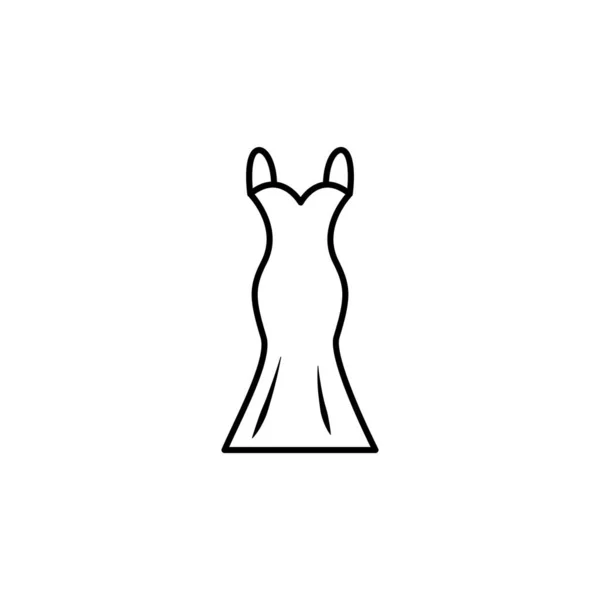 Beyaz Arkaplanda Elbise Çizgisi Resimleme Simgesi Şaretler Semboller Logo Mobil — Stok Vektör