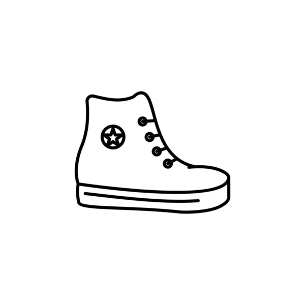 Sneakers Line Illustration Icon White Background Signs Symbols Can Used — Stock Vector