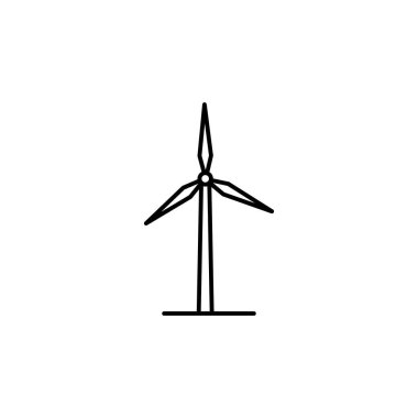 Beyaz arkaplanda yel değirmeni çizim simgesi. İşaretler ve semboller ağ, logo, mobil uygulama, UI, UX için kullanılabilir