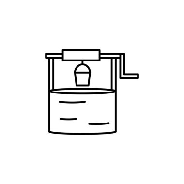 Beyaz arkaplanda yapı çizgisi resimleme simgesi. İşaretler ve semboller ağ, logo, mobil uygulama, UI, UX için kullanılabilir