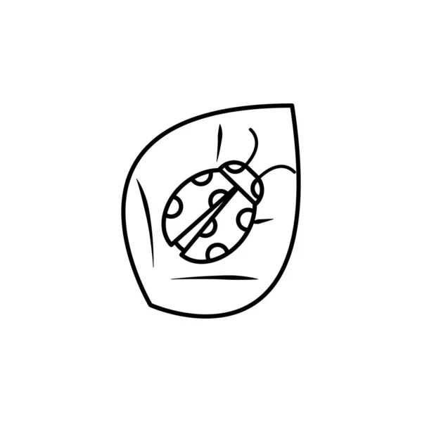 Icona Dell Illustrazione Della Linea Coccinella Sfondo Bianco Segni Simboli — Vettoriale Stock