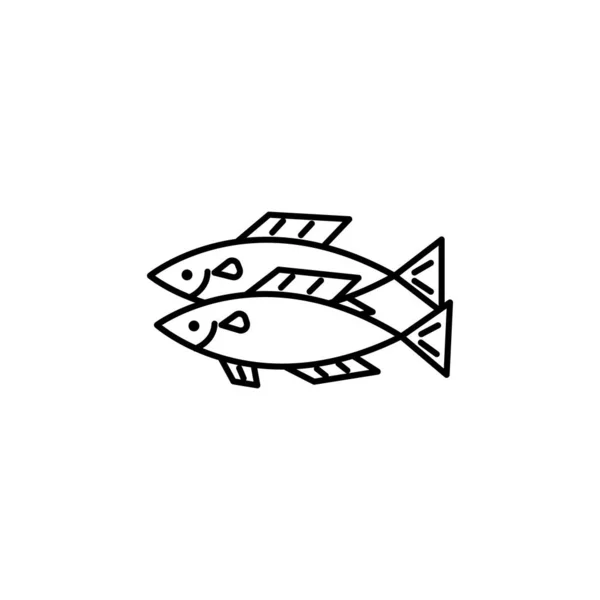Tuk Ryba Čára Ilustrace Ikona Bílém Pozadí Značky Symboly Lze — Stockový vektor