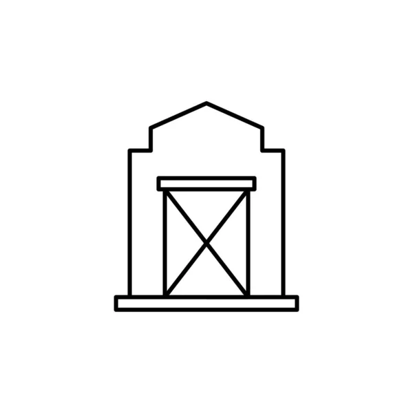 Beyaz Arka Planda Ahır Çizgisi Resimleme Simgesi Şaretler Semboller Logo — Stok Vektör