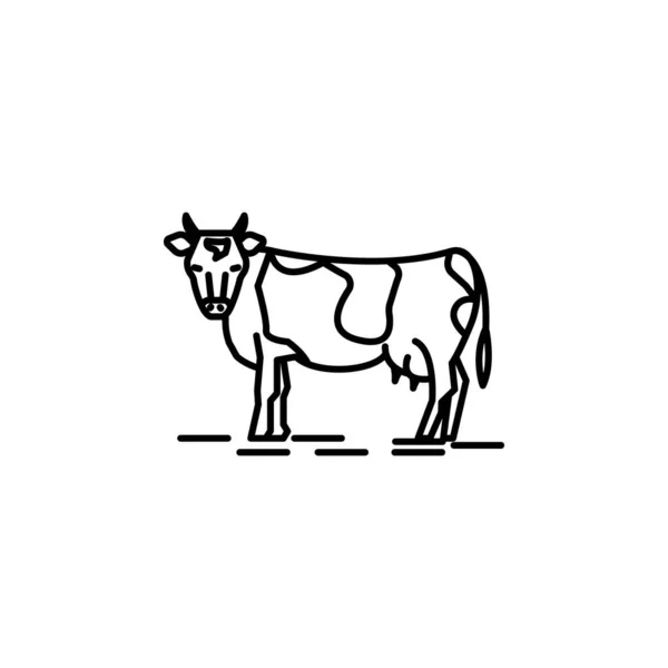 Ligne Vache Icône Illustration Sur Fond Blanc Signes Symboles Peuvent — Image vectorielle