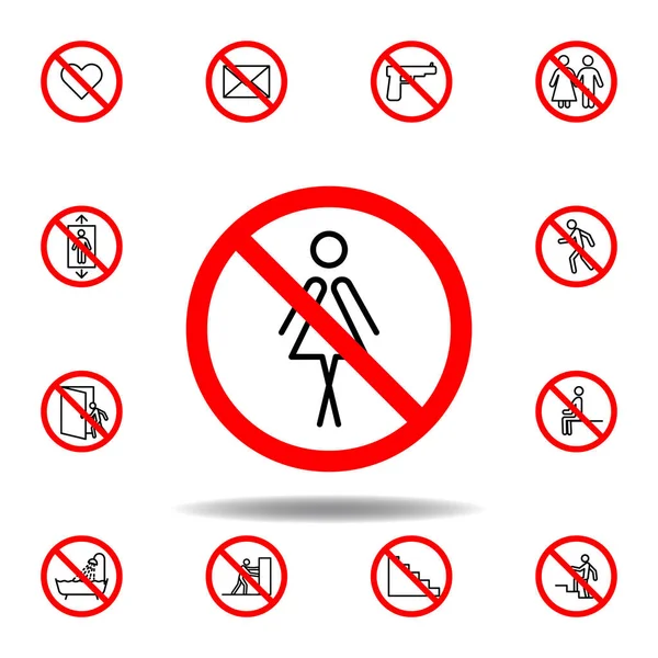 Icono Mujer Prohibida Conjunto Puede Utilizar Para Web Logotipo Aplicación — Archivo Imágenes Vectoriales
