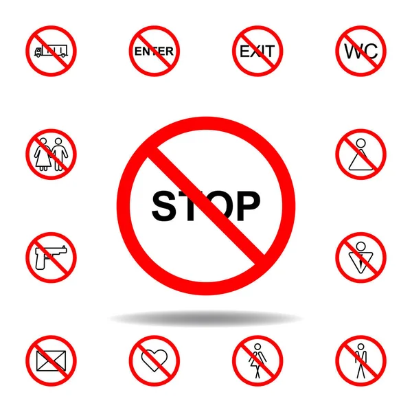 Verboden Stop Icoon Set Kan Gebruikt Worden Voor Web Logo — Stockvector