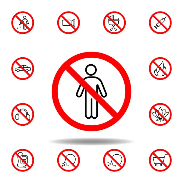 Απαγορευμένη Εικόνα Ανθρώπου Σετ Μπορεί Χρησιμοποιηθεί Για Web Λογότυπο Mobile — Διανυσματικό Αρχείο