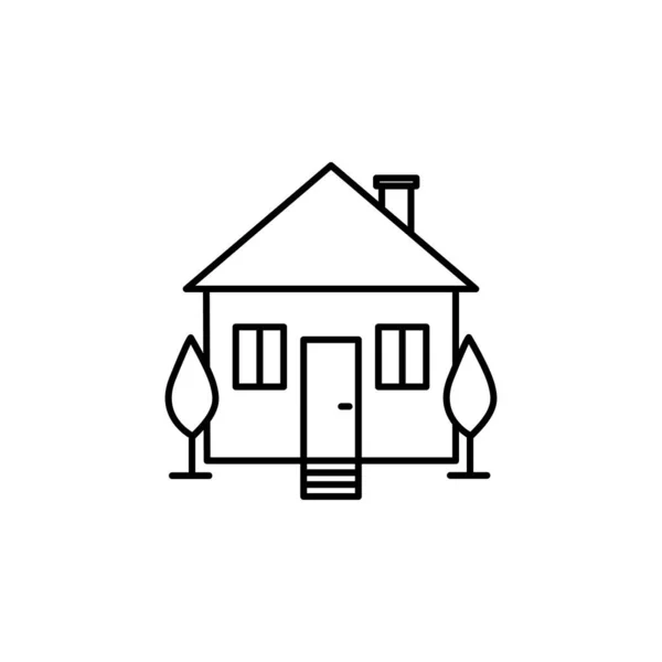 Home Line Illustration Symbol Auf Weißem Hintergrund Zeichen Und Symbole — Stockvektor