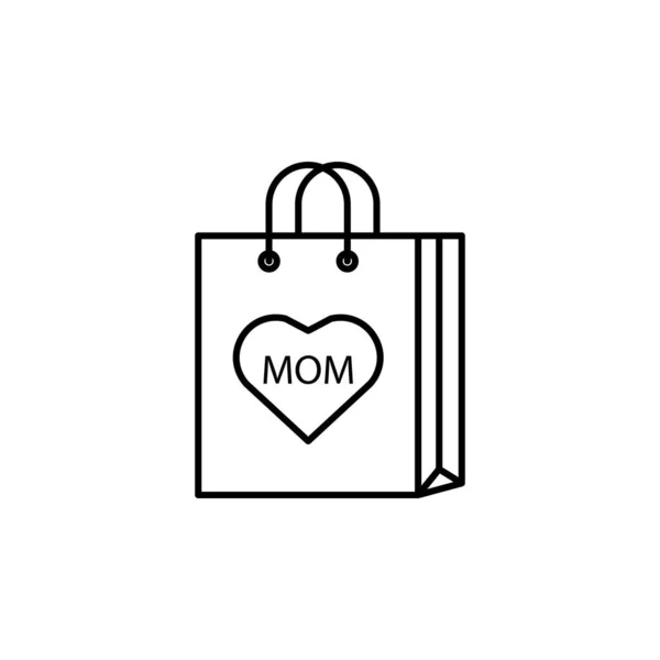 Geschenktasche Linie Illustration Symbol Auf Weißem Hintergrund Zeichen Und Symbole — Stockvektor