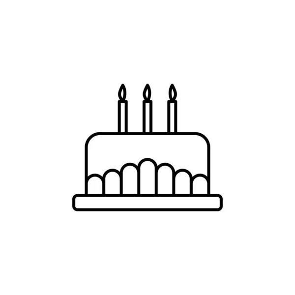 白色背景上的蛋糕线插图图标 标志和符号可用于Web Logo Mobile App — 图库矢量图片