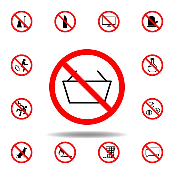 Forbidden Shopping Bag Icon White Background Set Can Used Web — Stock Vector