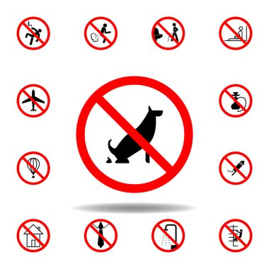 Forbidden dog bullshit icon on white background. set can be used for web, logo, mobile app, UI, UX on white background
