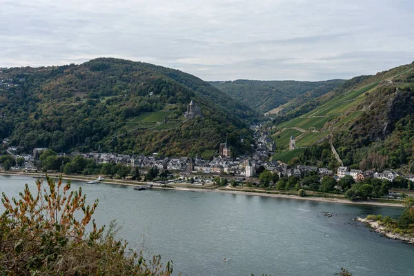 Bacharach castle on rheinsteig with vineyards, germany — Stock Photo, Image