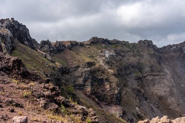 Vesuv dağ krateri manzarası, neapel, İtalya