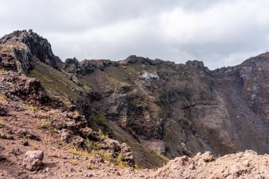 Vesuv dağ krateri manzarası, neapel, İtalya