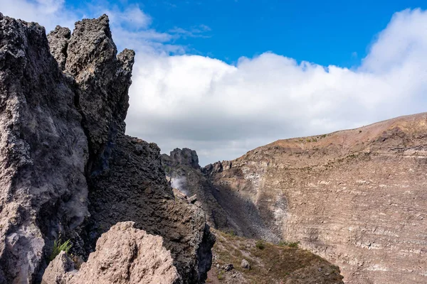 Vesuv dağ krateri manzarası, neapel, İtalya — Stok fotoğraf