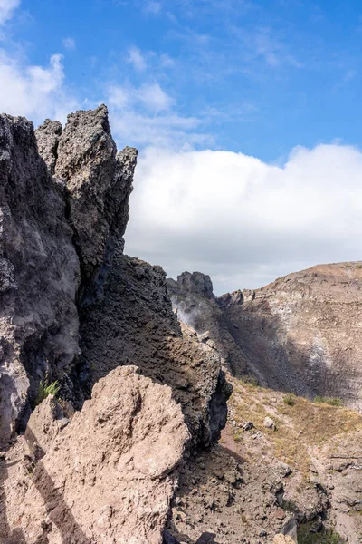 Vesuv vista del cráter de montaña, neapel, italia — Foto de Stock