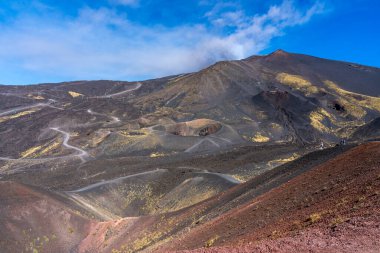 Sicilya Adası yakınlarındaki etna volkanı, İtalya