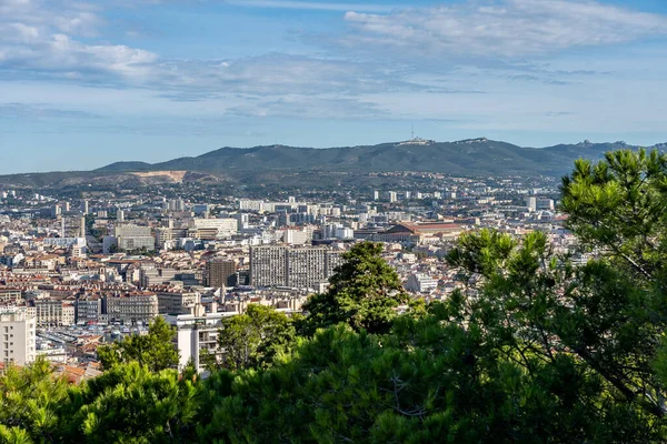 Θέα στην πόλη Marseille από notre dame de la garde εκκλησία, φράγκο — Φωτογραφία Αρχείου