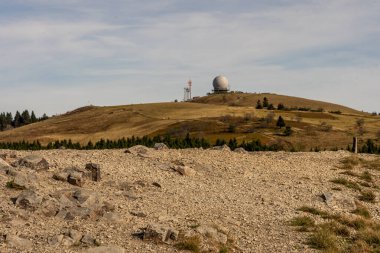 wasserkuppe tepesindeki medows, Rhoen 'deki plato, hesse Almanya