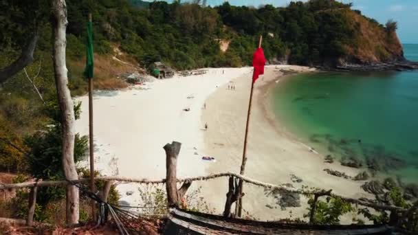 Удивительный Вид Пляж Nui Bay Острове Ланта Таиланд — стоковое видео